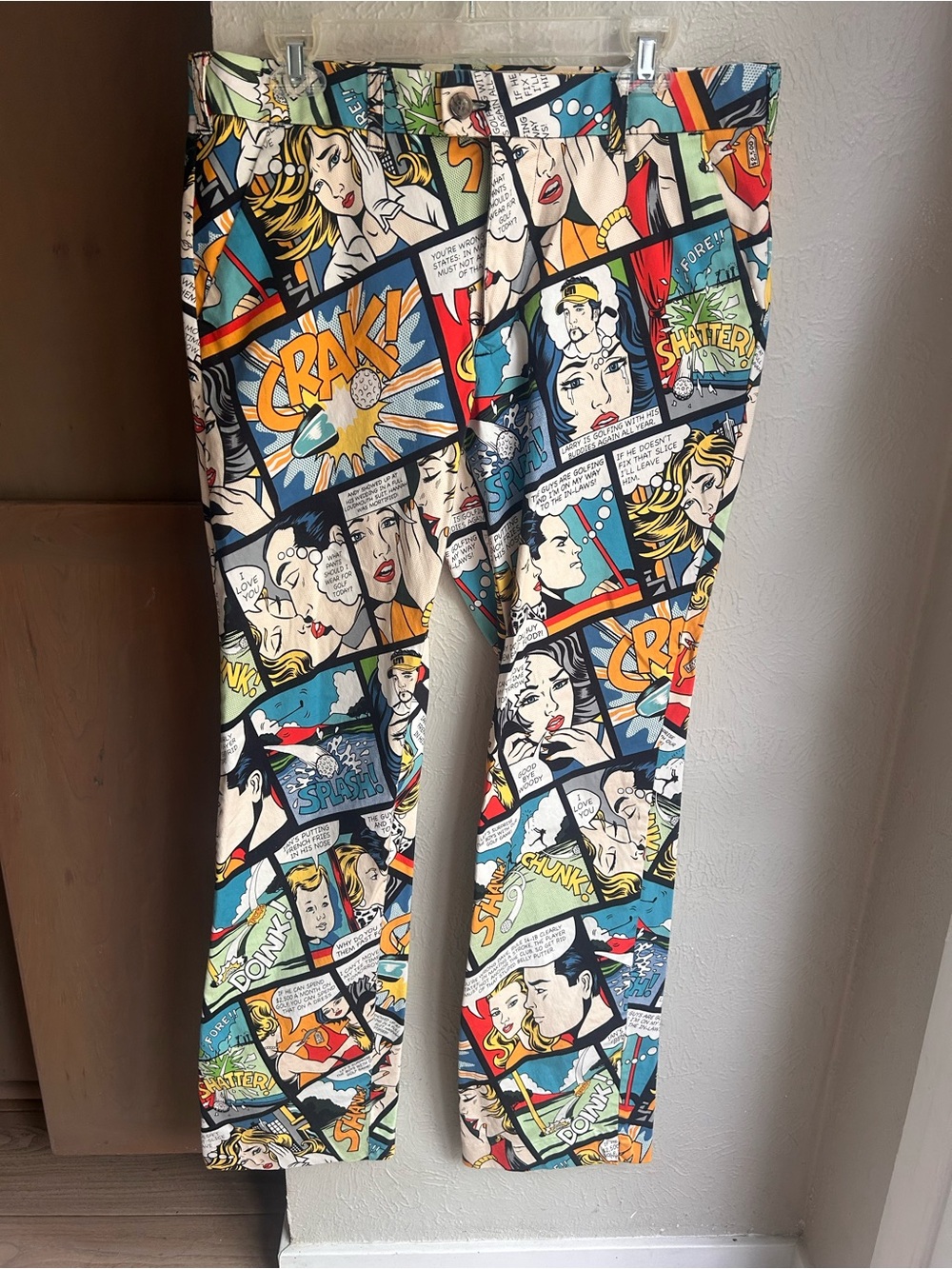 Loudmouth CRAK comic strip golf pants retro graphic Size 34” X 32” - Picture 2 of 12
